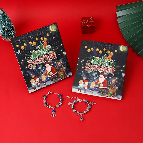 24-dages julekalender DIY perlearmbåndssæt - vedhæng i zinklegering, ideel til Thanksgiving