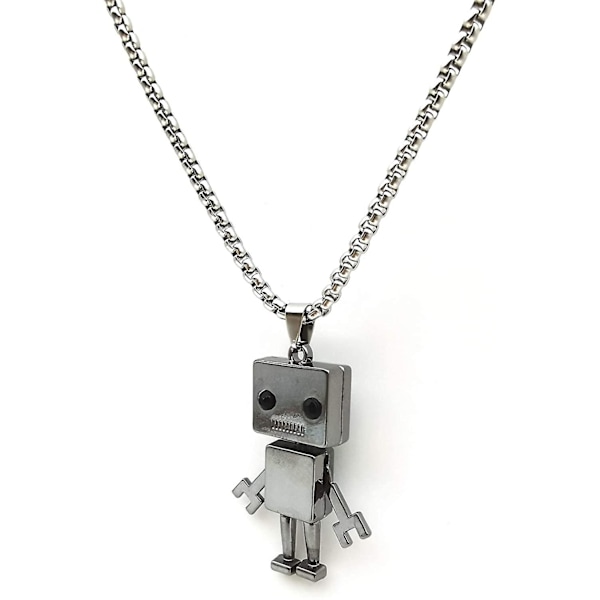 Lille Sød Robot Halskæde Til Mænd, Bevægelig Robot Vedhæng Halskæde Med 27.6 Kæde, Punk Rock Robot Amulet Halskæde, Hip Hop Halskæde, Cool Smykkegave