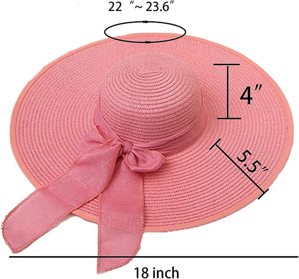 Dam Folable Floppy Hat, bredbrättad solskyddshalmbredd, sommar UV Pink