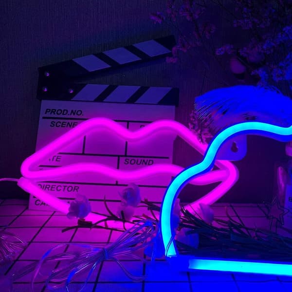 Neon Lyserød Læbe Neon Lys Neon LED Læber Lyserøde Neon Skilte Batteri/usb