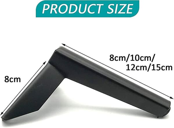 4 stk. sorte møbelfødder, Xqday 6\"/12 cm møbelfødder metal skabsfødder gør-det-selv bord gave