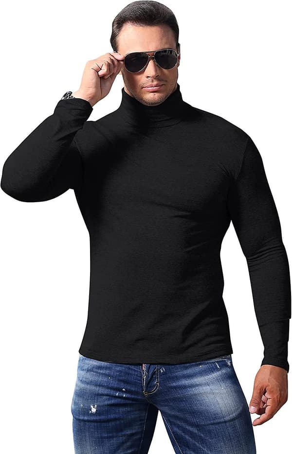 Herre Turtleneck Genser Lapel Pullover Ensfarget Gensere Strikkevarer Bomull Ull