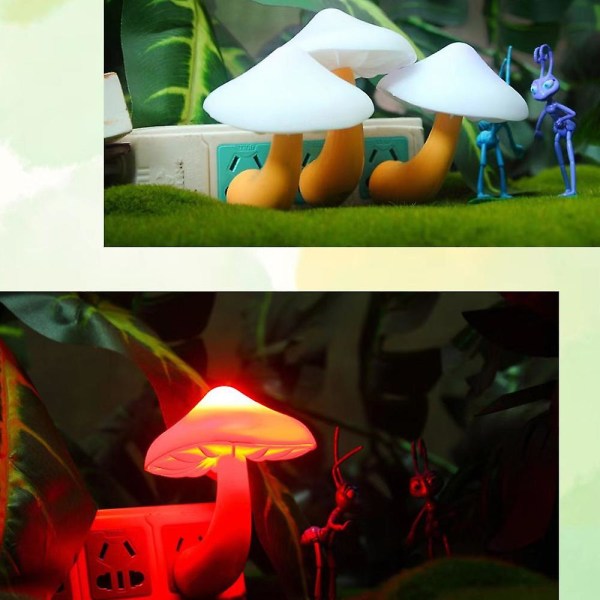 Sopp Sensor LED Nattlys Plugg Sopplys, Egnet For Soverom, Baderom, Trapper, Korridorer Pink style style3