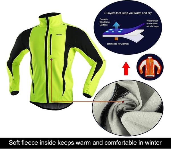 Vinter varm upp termisk softshell cykeljacka vindtät vattentät 15-k S