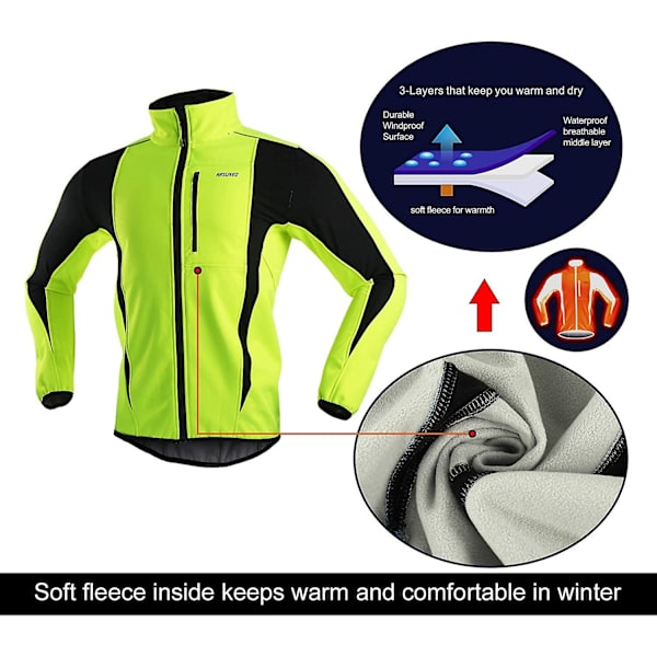Winter Warm Up Thermal Softshell Pyöräilytakki Tuulenpitävä Vedenpitävä 15-k M