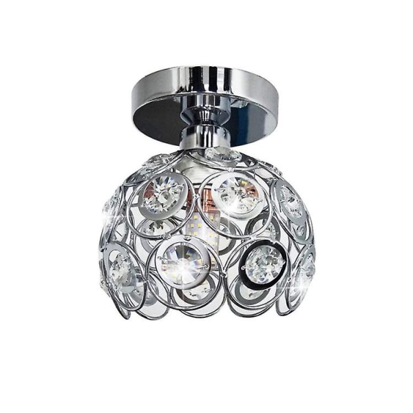 Moderne Semi Flush Mount Loftlampe, Mini Lysekrone Krystal Loftlampe, Tæt På Loftlampe Til Foyer Gang Entré Køkken