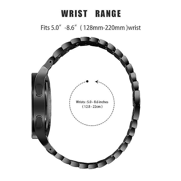 Metallklockarmband för Samsung Galaxy Watch4 Active 40mm/44mm/Watch4 Classic 42mm/46mm 5 pärlor 3 rader Black White