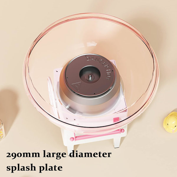 Fuldautomatisk Candyflossmaskine, 450w DIY Mini Candy Floss Maskine, med 290mm Stor Diameter Stænkskærm, Hurtig Forvarmning