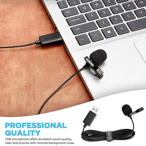 USB Lavalier Mikrofon 4m Kabel Plug and Play Mikrofon for Vlogging Live Streaming