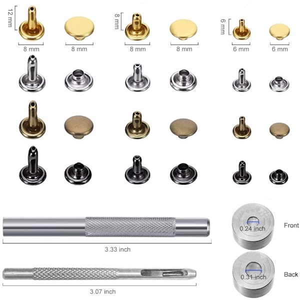 480-dels Öglan/Grommet-set med brickor, fäste för läderhantverk, kläder, sytillbehör med handverktygssats, lädernit