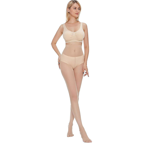 Naisten Everyday Energy 6 kpl Musta Beige Silkki Ohuet Pehmeät Sukkahousut 20 Denieriä Nude XL