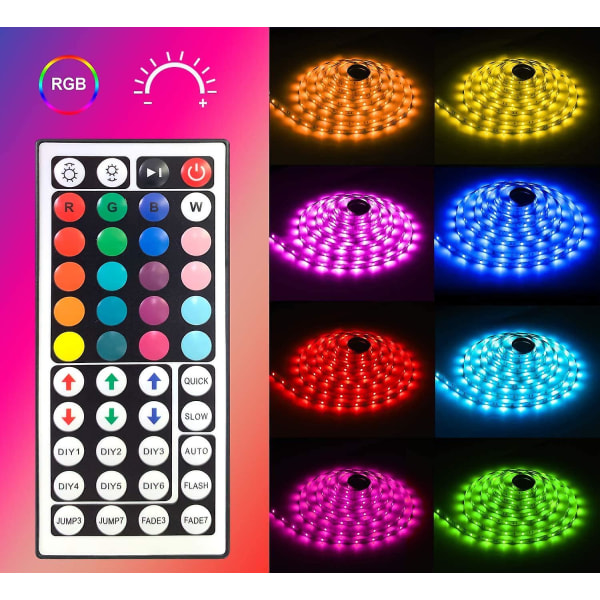 LED-remsor 16,4 fot, RGB-färgförändrande LED-lampor för hem, kök