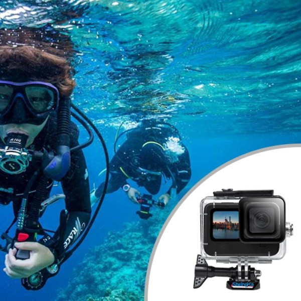 40 m undervattenskamera dykning Vattentätt case för GoPro Hero 9/10, med metallknapp