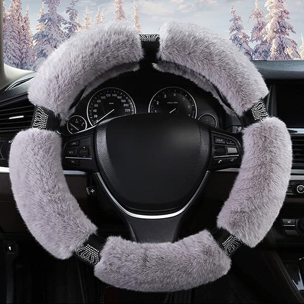 Söt rattmuff - Mellanstorlek fluffig elastisk rattmuff