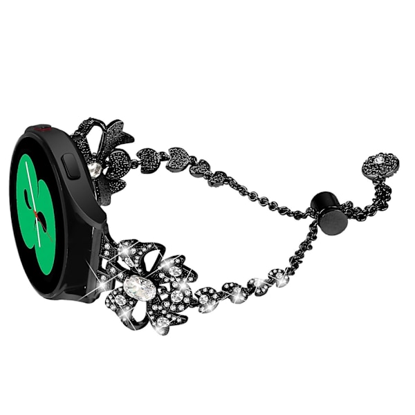 20mm rostfritt stål klockarmband för Huami Amazfit Cheetah, armband med strass och rosett Black