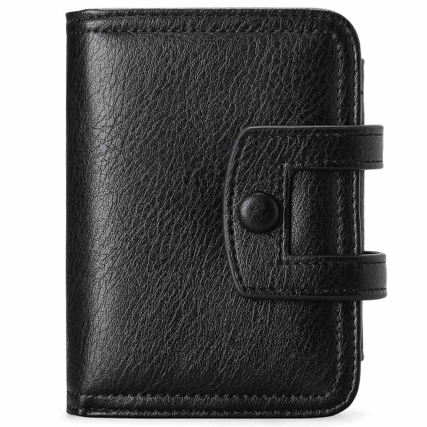Vintage kohud läder RFID blockerande kort plånbok Kvinnor Clutch Dragkedja myntväska Black