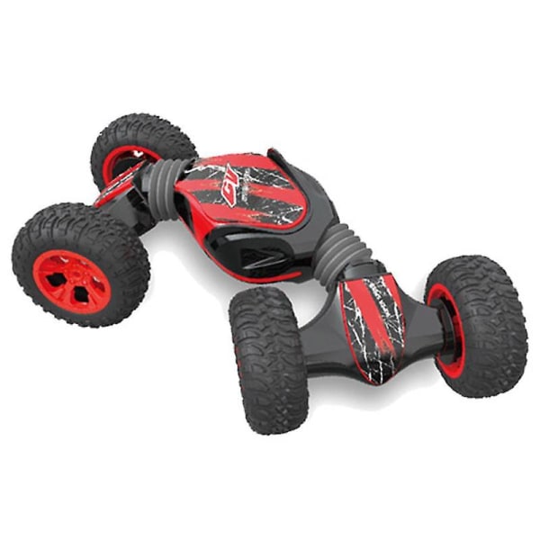 2,4G RC Bil Stunt Drift Rullande Deformation Terrängbil Barnleksak med dubbla fjärrkontroller Red