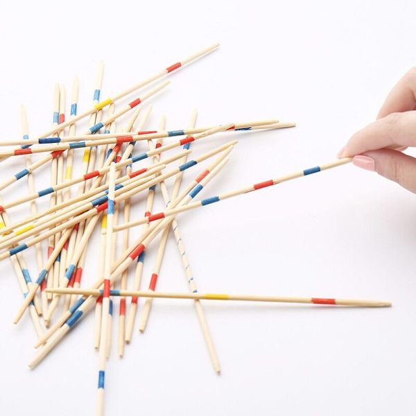 Full Set Of Wooden Classic Pick Up Sticks Game