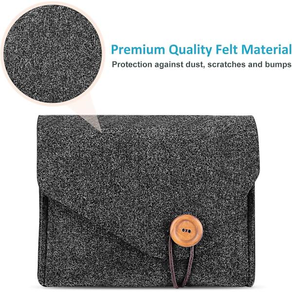 Procase Oppbevaringsveske for Mus og Macbook-lader, Klassisk Filtbeskyttelsesetui med 2 Rom, Forhindrer Tap for Oppbevaring av Tilbehør