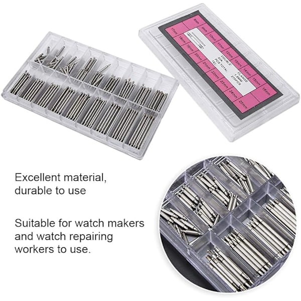 Urreimspinner, Trap Link Pins Urfjærstang, 1,8 mm Reparasjonstilbehør Super Slitesterk 270 stk/eske for Urreparasjon Bedriftsbruk Hjemmebruk Urmakere