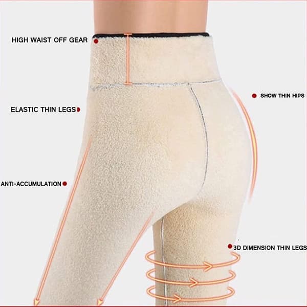 Fleeceforede Vintervarme Leggings Dame Termiske Pels Fleeceforede Leggings Bløde