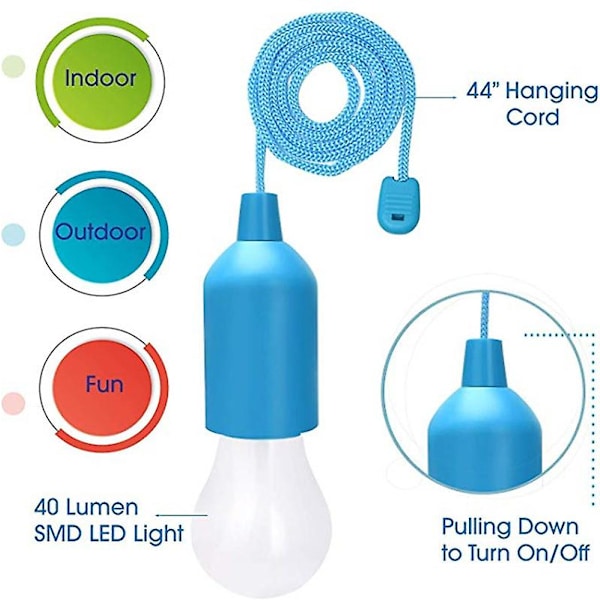 Lightess 4er Pull Lightlampe Ziehlampe Tragbare Led Leuchte Colors Glhbirnen Wasrmweiss Campinglampe Dekoratives Licht Pendelleuchte Fr Party Garten S