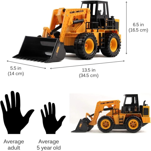 13,5\" rc Bulldozer Full Function 1:24 Skala 2,4ghz Byggfordon Leksak Frontlastare Traktor Lastbil