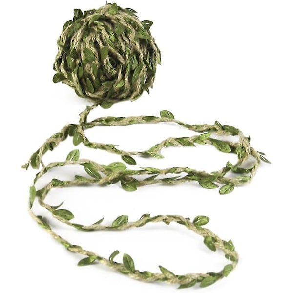 Naturlig Hamp Jute Hyssing Juteblader Bladkant Bånd 20 Meter For DIY Håndverksdekorasjon (jute Hyssing Blad)