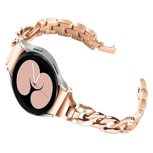 Klassinen ruostumattomasta teräksestä valmistettu ranneke Samsung Galaxy Watch4 Active 40mm/44mm /Watch4 Classic 42mm/46mm -kelloille Rose Gold
