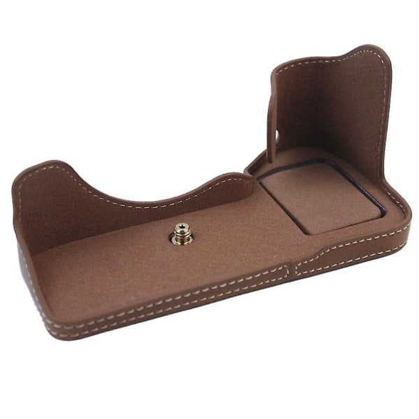 PU Læder Kamera Bund Etui Beskyttende Halv Krops Cover til Sony A7M4/A1/A7S III/A7S3/A7R5 Brown