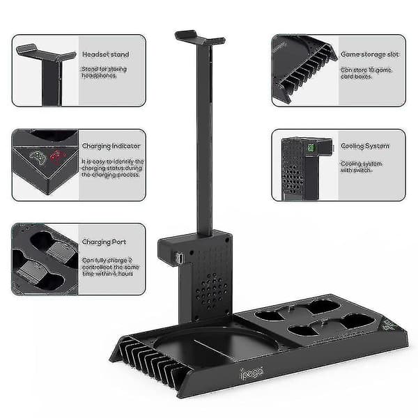 Vertikalt Kølestativ til Xbox Series X Controller Konsol Ladestation Dock