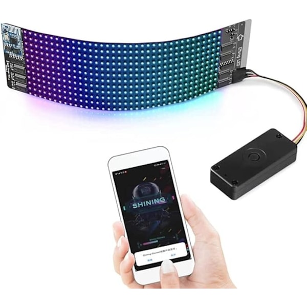 Bluetooth Programmerbar RGB Fleksibel LED Modul 16*32 Pixel Display Matrix Skilt Android Ios Applikationskontrol LED Maske Skærm (RGB Multicolor)
