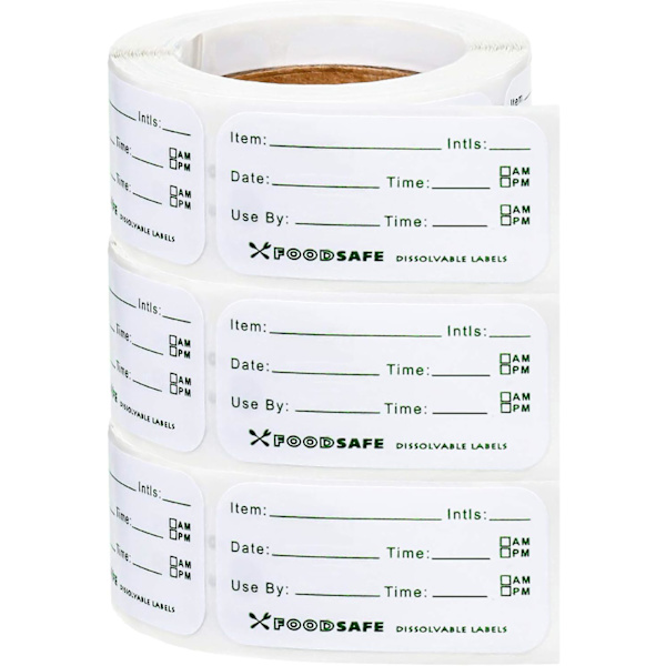 Matetiketter for catering, datolapper for matoppbevaring, 2,5 x 5 cm, flyttbare fryseetiketter for beholdere, lett å fjerne, datoklistremerke for matsikkerhet