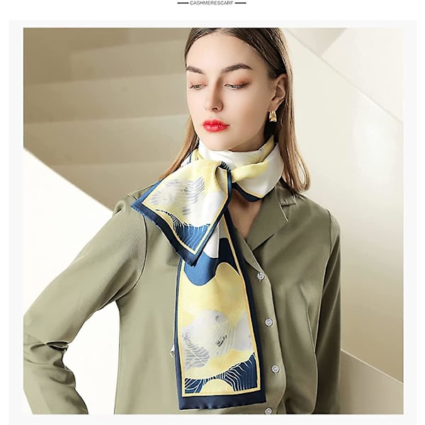 Naisten silkkihuivi, vintage-kirjainkuvioitu silkkihuivi, turbaani, poninhäntä, pieni silkkihuivi Olaof Style 2