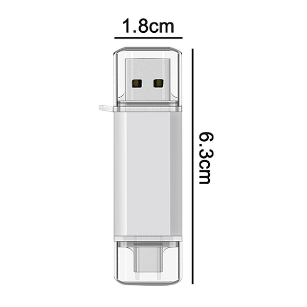 Højhastigheds 64gb Roterende Usb-drev - Otg Funktion Til Smartphones, Tablets, Pc - Hvid White 128GB
