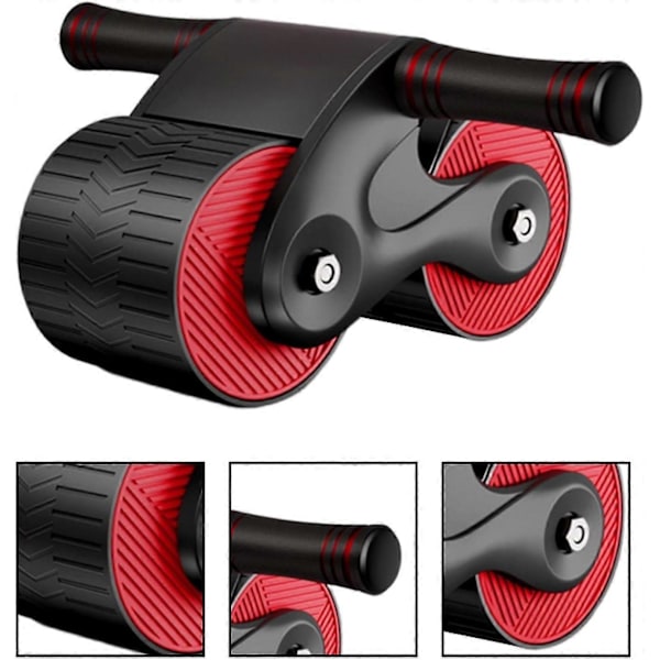 Ab Roller Træningsudstyr Automatisk Tilbagespring Abdominal Hjul AB Roller Core Træningsudstyr ABs Roller Hjul Gym Tilbehør Træning Hjemme Red