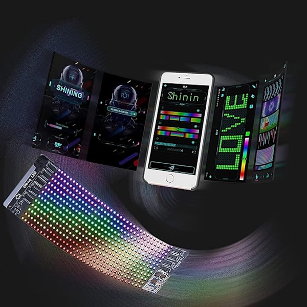 Bluetooth Ohjelmoitava RGB Joustava LED-moduuli 16*32 Pikselin Näyttömatriisikyltti Android Ios Sovelluksen Ohjaus LED-naamionäyttö (RGB Monivärinen)