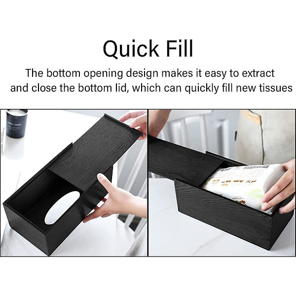 Servietboks Træ Servietboks Rektangulær Ansigtsserviet Dispenser Holder Acsergery Gave