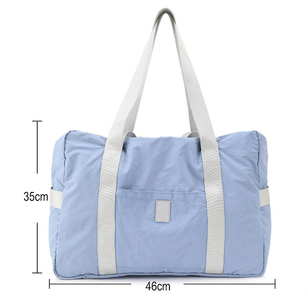 Sammenleggbar reisebag Tote Håndbagasje Sportsbag Håndbagasjevesker For Fly Weekender Overnatting For Kvinner Og Jenter Light blue