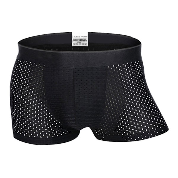 Män Boxershorts Underkläder Mesh Andas Bekväma Kalsonger Män Boxershorts Herrtrosor Black L