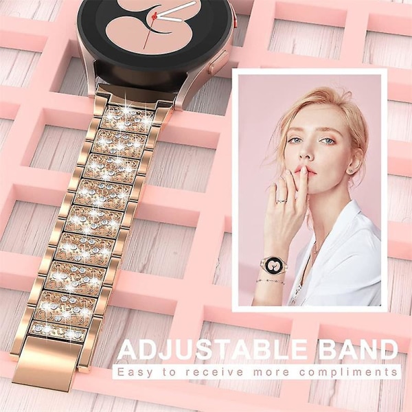 22mm Alloy Watch Band För Samsung Galaxy Watch3 45mm/Huawei Watch GT 46mm/Huami Amazfit Pace Rose Gold