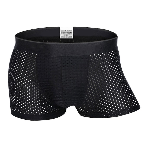 Män Boxershorts Underkläder Mesh Andas Bekväma Kalsonger Män Boxershorts Herrtrosor Black L