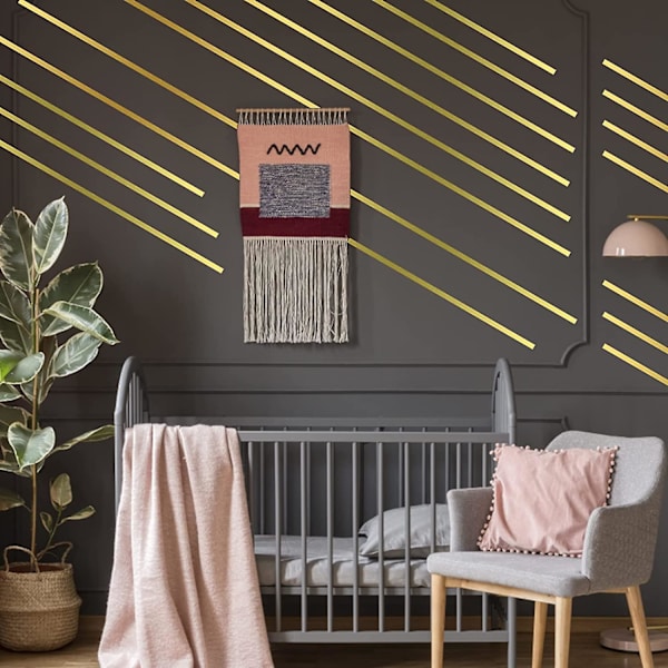 4 kpl Metallinen Peiliteippi DIY Taide Graafinen Teippi Lahjapaketointiin Askarteluun Koristeluun, 3/8 tuumaa X 88 jaardia (kulta)