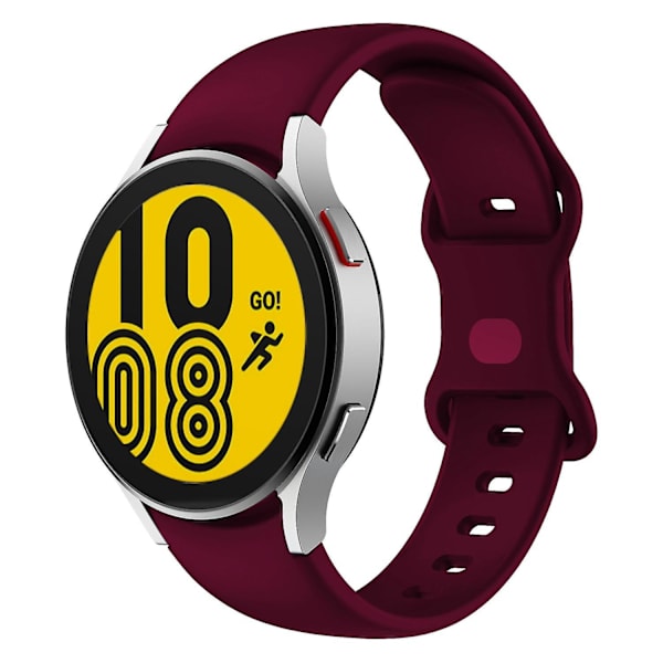 Säädettävä soljellinen silikoni kellon ranneke Samsung Galaxy Watch4 Classic 42/46mm/Active 40/44mm -kelloille Wine Red
