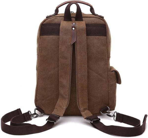 Pustende Canvas Ryggsekk For Menn, brun B