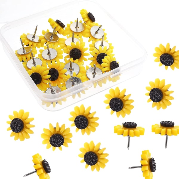Sunflower Push Pins - Dekorativa stift för anslagstavlor och kontor