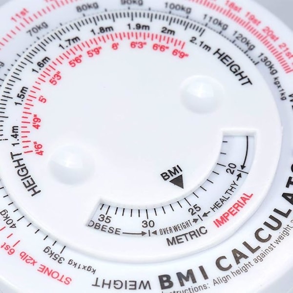 BMI Body Mass Index Udtrækkeligt Målebånd 150cm Måleberegner Diæt Vægttab Målebånd Værktøj