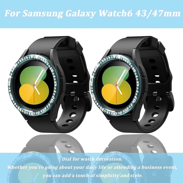 Bezel Ring Styling Kompatibel Samsung Galaxy Watch 6 47mm/galaxy Watch 6 Classic 43mm, Bezel Adhesive Cover Anti Scratch Black and Clear 43mm