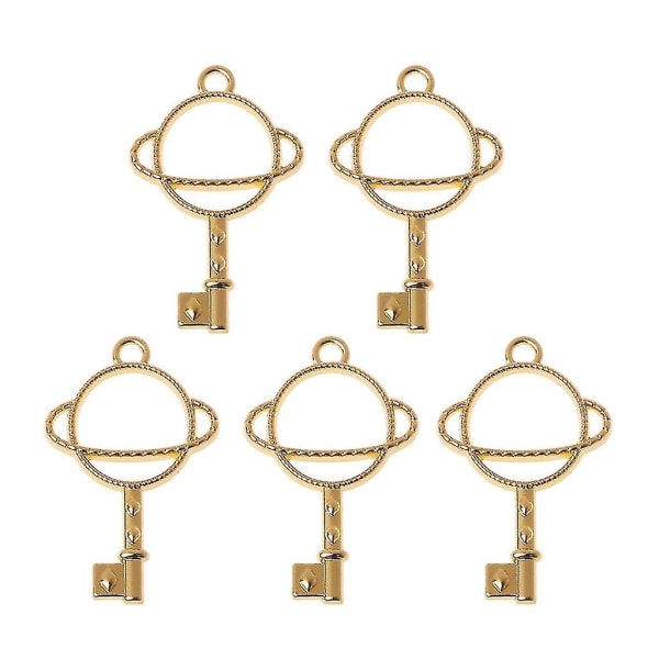 5 stk Mini Utsøkte Hule Charms Diy Nøkkelring Anheng Geometrisk Ramme 16