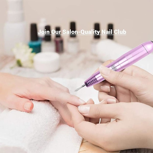 Bärbar elektrisk nagelborr Professionell nagelborrsats för akryl, gelnaglar, manikyr pedikyrpoleringsverktyg pink